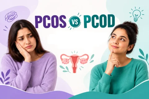 an infographic about PCOS vs PCOD