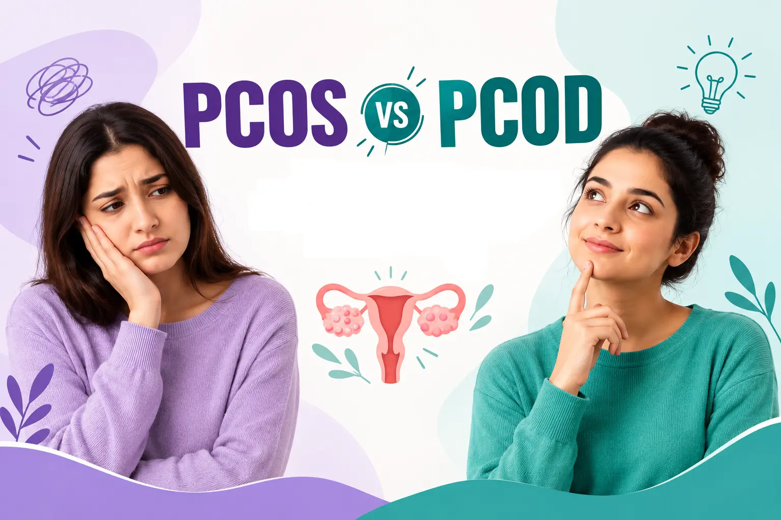 an infographic about PCOS vs PCOD