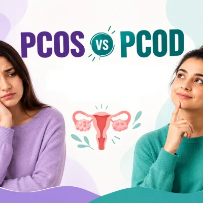 an infographic about PCOS vs PCOD